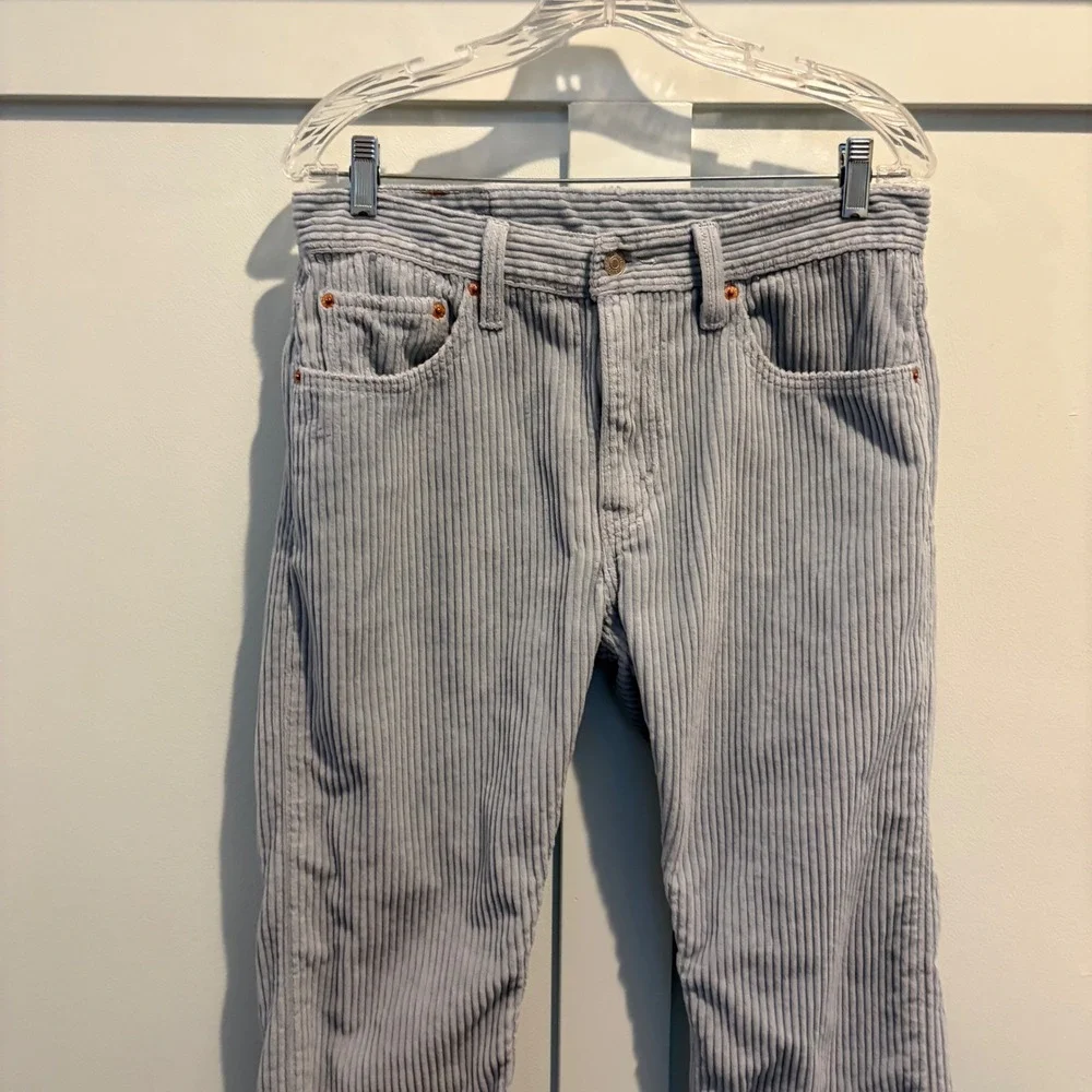 Levi's 512 Slim Taper Corduroy Pants 32x29 (Tag 32x30) Light Blue Wide Wale Y2K